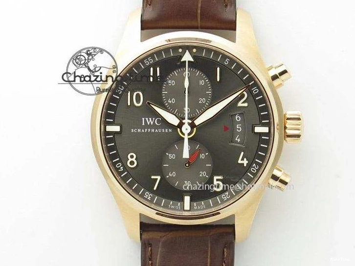MIROTIME 0522 Pilot Chrono RG 3878 ZF Best Edition Grey Dial On Brown Leather Strap A UrbanChic 7330